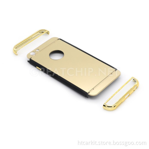 2016 hot sale 3 in 1 Removable Mirror Electroplated PC TPU Phone Case Cover For iphone 6s
